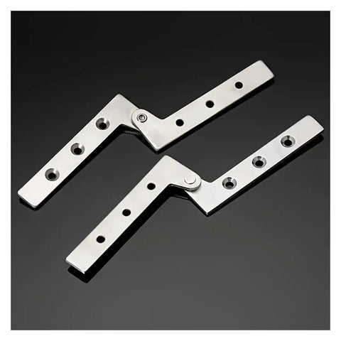 Two Pack Medium Rotating Mouth Hinges With Concealed Pivot for smooth closing on cabinets in silver, includes mounting hardware
