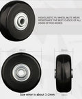 Heavy Duty Silent Rubber Replacement Casters Universal Swivel Luggage Wheels For Suitcase Travel Trolley 50mm diameter black rubber wheel