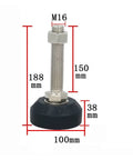 Rock Solid Adjustable Leveling Feet 8 Pack Threaded M12 M16 M18 Rotating Bases With 100mm base and 150mm height for stability.