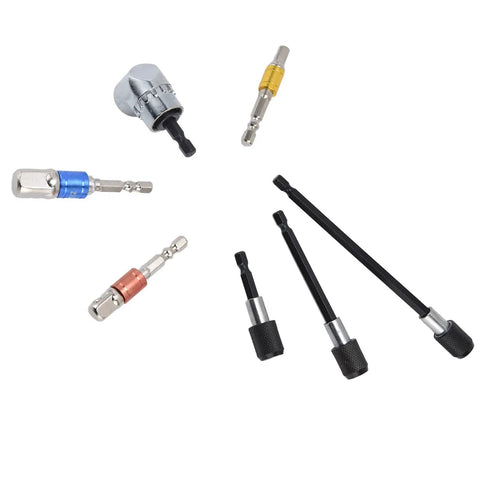 Grab This Epic 7-Piece Impact Grade Power Hand Tool Set With Magnetic Socket And Hex Shank Drill Adapter Perfect For All Your Drilling Gigs And Heavy Duty Jobs Guaranteed To Rock Your World. 7-piece steel drill adapter set