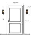 Copper Outdoor Wall Light 18.5 Inch High With E26 Socket Oil Rubbed Bronze Lantern Clear Glass Exterior Sconce alongside door.