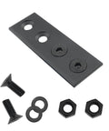 Barn Door Track Connector Sliding Door Hardware Black Carbon Steel Interior Adaptor with screws, nuts, washers