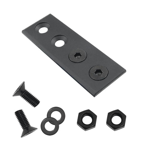 Barn Door Track Connector Sliding Door Hardware Black Carbon Steel Interior Adaptor with screws, nuts, washers