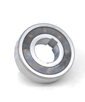 Top Shelf 40 MM Bore Sprag Clutch One Way Bearing With Internal Keyway Zero Backlash, silver steel unit with a central keyway.