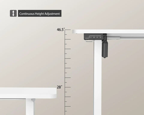 Height adjustment mechanism for LongKe Electric Standing Desk 32X20 Inches Adjustable Height Sit Stand Desktop for Home Office.