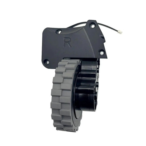 Universal Robot Vacuum Wheel Upgrade For ABIR X5 X6 X8 with 5 cm gray treaded wheel and black mounting assembly