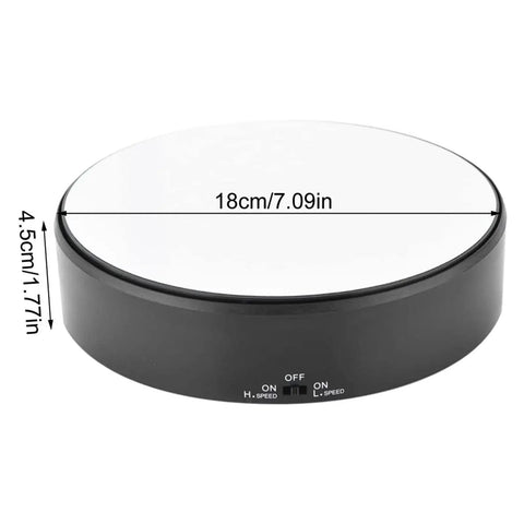 Mirror Surface Motorized Turntable Display Stand With 360 Degree Rotary Motion And Adjustable Speed, 18cm wide