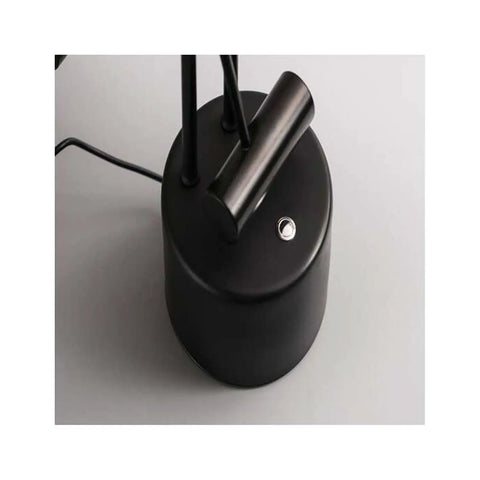 Base of Halotech 29-Inch LED Desk Lamp With Tilting 4-Inch Metal Shade, Black Matte Finish, showing counterbalanced arm and touch dimmer.