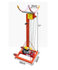 Heavy Duty Small Lifting Platform For Roller Shutter Door Maintenance And Workshop Ventilation Pipe Installations, red metal frame, side view