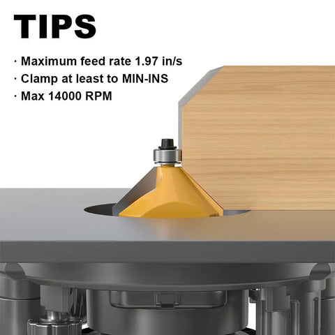 45 Degree Chamfer Router Bit With Three Quarter Inch Cutting Length And One Half Inch Shank Carbide Edge Bevel Bit With Bearing