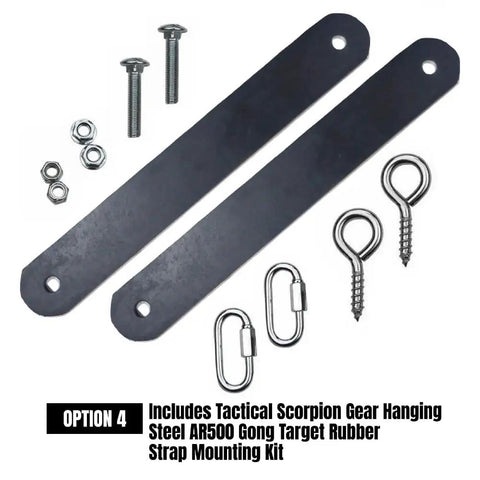 Two AR500 Steel Target Torso Gongs For IDPA Practice, Seven Inch By Twelve Inch By Three Eighths Inch, CNC Laser Cut, Five Eighths Inch Mount Hole, Built To Take A Beating, Durable Shooting Targets With Limited Lifetime Guarantee mounting kit with bolts, hooks, and straps