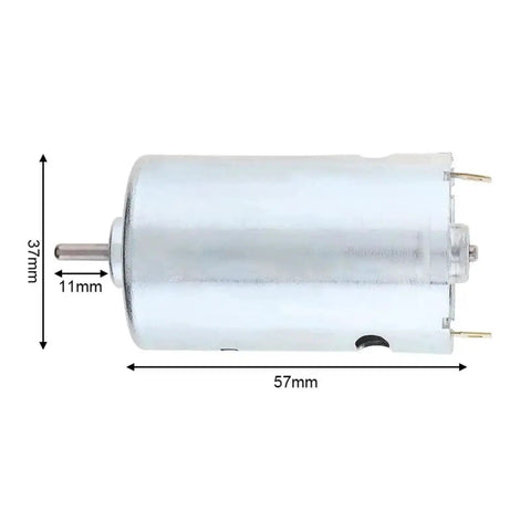 12-36V 555 DC Gear Motor With Ball Bearings Delivers Crazy High Speed Spin From 3500 To 12000 RPM And Serious Torque For Robotic Projects Plus Automation Needs You Totally Need Right Now, side view with dimensions