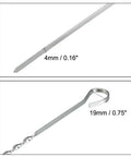 Close-up of Extra Long Stainless Steel Barbecue Skewers With V Shape For Nonstick Grillin, showing skewer tip and handle dimensions.