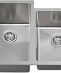 Undermount 31 Inch Double Bowl Kitchen Sink In 18 Gauge Built To Last 304 Stainless Steel With Noise Dampening Pads Contemporary Design 3/4 Inch Radius Corners 60/40 Split top view