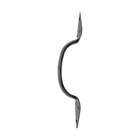 Black Wrought Iron Door Pull Handle 10 Inch Long Rustic Heart Tip Style Built Tough Heavy Duty Farmhouse Barn Door Hardware