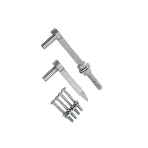 Heavy Duty Adjustable Double Strap Field Gate Hinge Set, 18 Inch 450mm, Includes Top And Bottom Straps, Diameter Bolt And Drive Hooks
