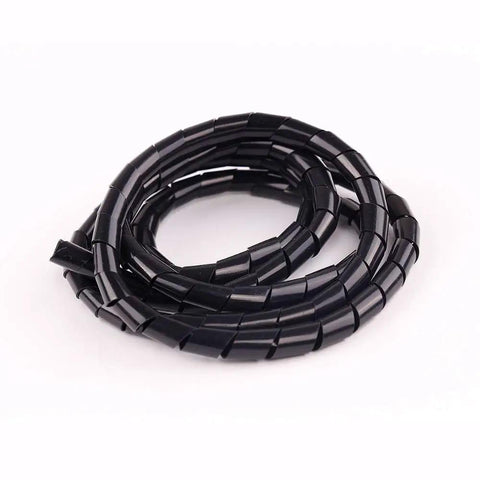 Coiled 10m Black Spiral Cable Wire Tidy Wrap Kit For PC Home Theater And TV Setup Neat No Fuss Cable Management Solution