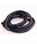 Black 6mm Spiral Cable Protector Wrap 10M Sleeving Kit for PC TV Home Theater and Desk Cables Self Wrapping Wire Tidy Organizer