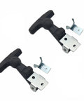 2 Pcs Flexible Rubber Draw Latches with Elastic T Bar Lock and Stainless Steel Bracket, Shock Absorbing Hasp Clamp for Vehicles