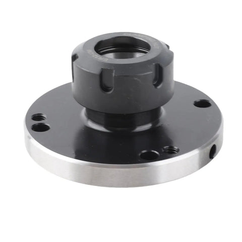 Rugged Heavy Duty Carbon Steel ER32 Collet Fixture D100 With 100 Mm Flange For CNC Lathe And Milling Machines Router Accessories Tooling Plate Replacement Industrial Machining Component, front view