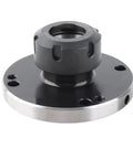 Close-up view of Heavy Duty ER32 Collet Fixture With Sturdy Carbon Steel Flange For CNC Lathe Milling Router Parts Accessories.