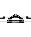 Beefed Up 300 HP Front Mounted Steering Cylinder for Outboard Boat Steering System shown in a front view with stainless steel finish.
