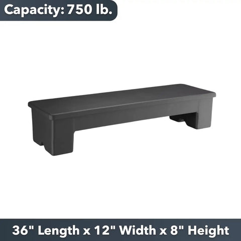 Built Tough Heavy Duty Plastic Dunnage Rack Rock Solid 36 X 12 X 8 Inches Narrow Commercial Floor Shelf 750 Lb Load Capacity NSF Certified Compatible With Pallet Jacks Forklifts And Cramped Backrooms