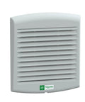 Professional Axial Cooling Fan And Electrical Enclosure Ventilator With Standard Filter To Beat The Heat And Keep Your Panels Cool At 80 Cubic Meters Per Hour On 24V DC Power Within 170 X 150 X 62 Millimeters, white plastic design.