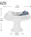 Four Pack Slick White Marble Glass Drawer Knobs With Bold Navy Blue Highlights For Kitchen Cabinets Dressers And Vanities size dimensions