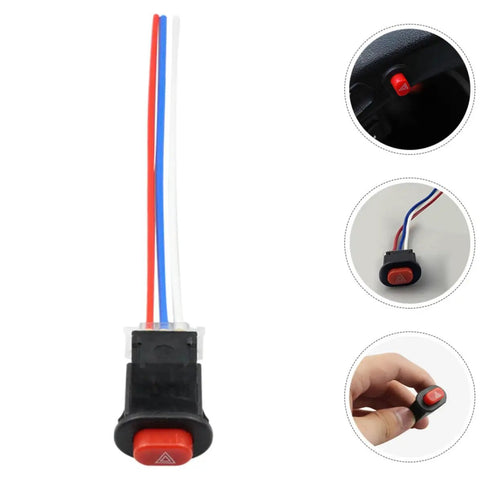 Double Flash Motorcycle Hazard Light Switch With Emergency Button Waterproof ABS Metal Controller detail view