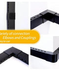 Open Slot Cable Raceway Kit For Under Desk Cable Management with Elbows and Couplings in Black, 139 Inch Total Length