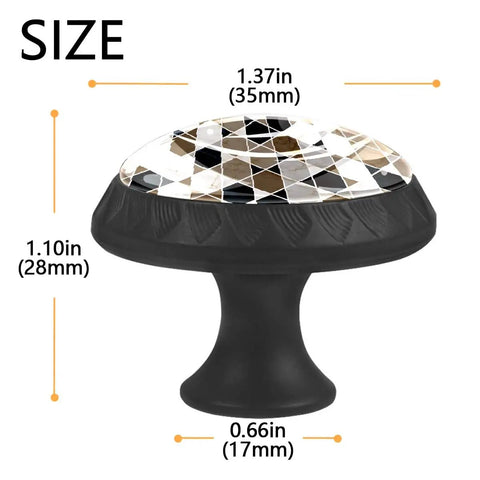 Slick Vintage Marble Texture Drawer Knobs For Kitchen Cabinets And Dressers Including Solid Stainless Steel Screws Crystal Glass Pulls, showing dimensions.