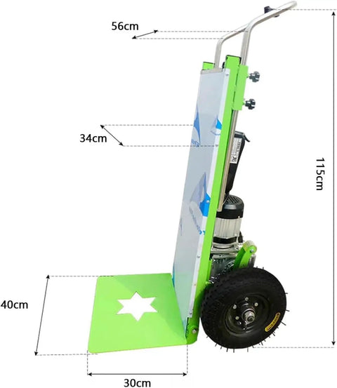 Heavy Duty Electric Stair Climber Hand Truck Workhorse For Moving Heavy Objects With Aluminum Alloy Frame Lightweight Yet Rugged S Shaped Support Arm Up Stairs Appliances And Boxes, 115cm high