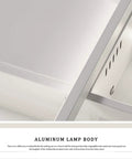 Close-up of Three Square Geometric LED Ceiling Light Fixture showing aluminum body and minimalist design.