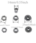 Various sizes of nuts and washers for Black Beefy Three Eighths Inch Bike Rear Hub Axle 190mm Length Multi Speed Compatibility
