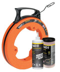 No Nonsense Heavy Duty Steel Fish Tape Wire Pulling Kit With 50 Foot Tape 500 Foot Pull Line And All Purpose Lubricant Three Piece Set