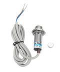 10mm Distance Measuring Capacitive Metal Proximity Sensor Switch with two wire output, 18mm diameter metal shell visible