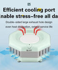 Mini Portable Cooler showing efficient cooling port design, emphasizing heat dissipation for quick chill system.