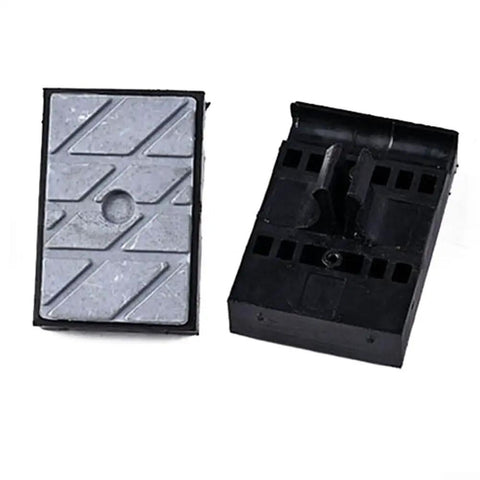 Tough-As-Nails Heavy-Duty Conveyor Block For Edge Banding Machines Built To Last And Keep Precise Alignment Under Heavy Use Wear-Resistant 71x48mm Panel Easy Mount Compatible With Most Edge Banders And Quick Setup., 71x48mm metal and plastic edge banding conveyor block, front and back view
