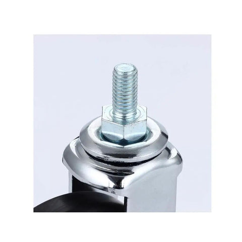 3 Inch Chrome Plated Lead Screw Swivel Caster Wheels Silent Roll Furniture Casters with steel core and swivel bracket for easy mounting.