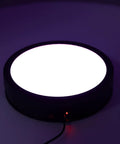 Stunning 360 Degree Rotating Display Stand With Electric Turntable, Adjustable Speed And Direction Control Via Remote, USB Powered 22cm Platform Featuring Colorful LED Lights For Pro Product Photography And Live Streaming - White LED light on turntable.