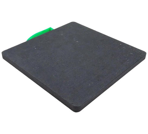 2 Pack Heavy Duty 18x18x1 Stabilizer Pads With Contoured Handles Built Tough From Uhmwpe High Density Polyethylene For RV Crane And Wrecker Work Pro Grade Construction, black stabilizer pad with handle.