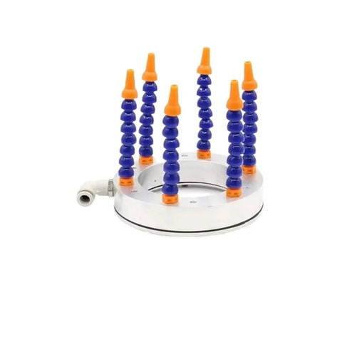 Heavy Duty Water Spray Ring Cooling Nozzle For Machining Centers Rock Solid General Purpose Coolant Accessory Built Tough Flat Out Precision For Daily Shop Grind, showing a zinc alloy cooling nozzle with flexible arms.