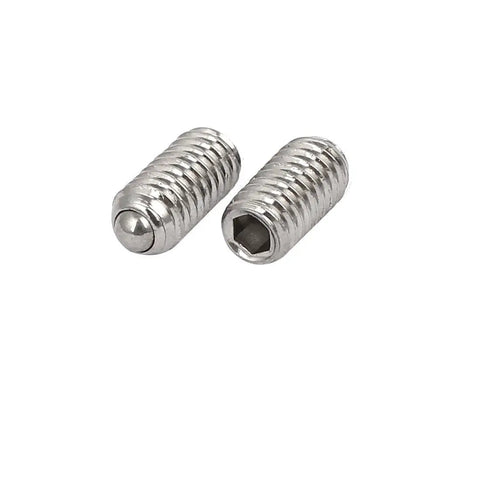 Top Tier 304 Stainless Steel Ball Point Set Screws With Hex Socket Drive M4 X 8mm, two precision grub fasteners.