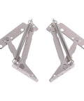 Heavy Duty 80 Degree Sprung Cabinet Door Hinges 2 Piece Set For Lift Up Flap Doors No Fuss Easy Install Stainless Steel Silver Finish Rustproof