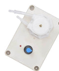 Top view of Industrial Grade Peristaltic Dosing Pump With Adjustable Flow For Aquarium, Lab And Analytical Use, showing control knob and fittings