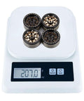 Brass 1.3 Inch RC Beadlock Wheels Rims Set For 1/18 TRX4M Ascent-18 And 1/24 AXIAL SCX24 AX24 on digital scale