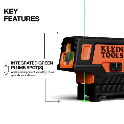 Side view of Compact Self Leveling Laser Level With Plumb Spot, Bright Green Cross Lines, 75 Foot Range, Class 2 Laser, Magnetic Mount
