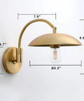 Dope Industrial Swing Arm Wall Sconce In Brass Finish Adjustable Hardwired Wall Lamp With Metal Base Retro Indoor Lighting Fixture