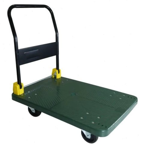 Tough As Nails Foldable Push Cart Dolly Handles 880 Pounds Without A Sweat Featuring Smooth 360 Degree Swivel Wheels Green.